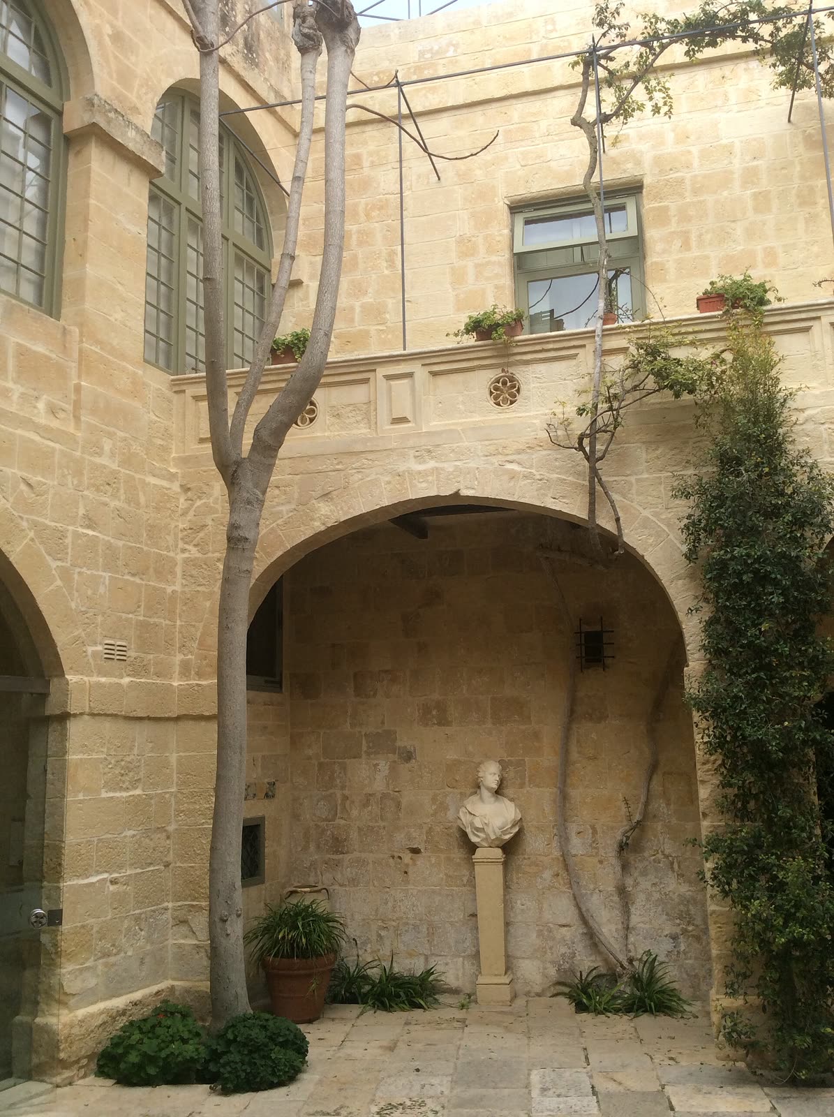 Limestone courtyard of Palazzo Falzon, Mdina, Malta