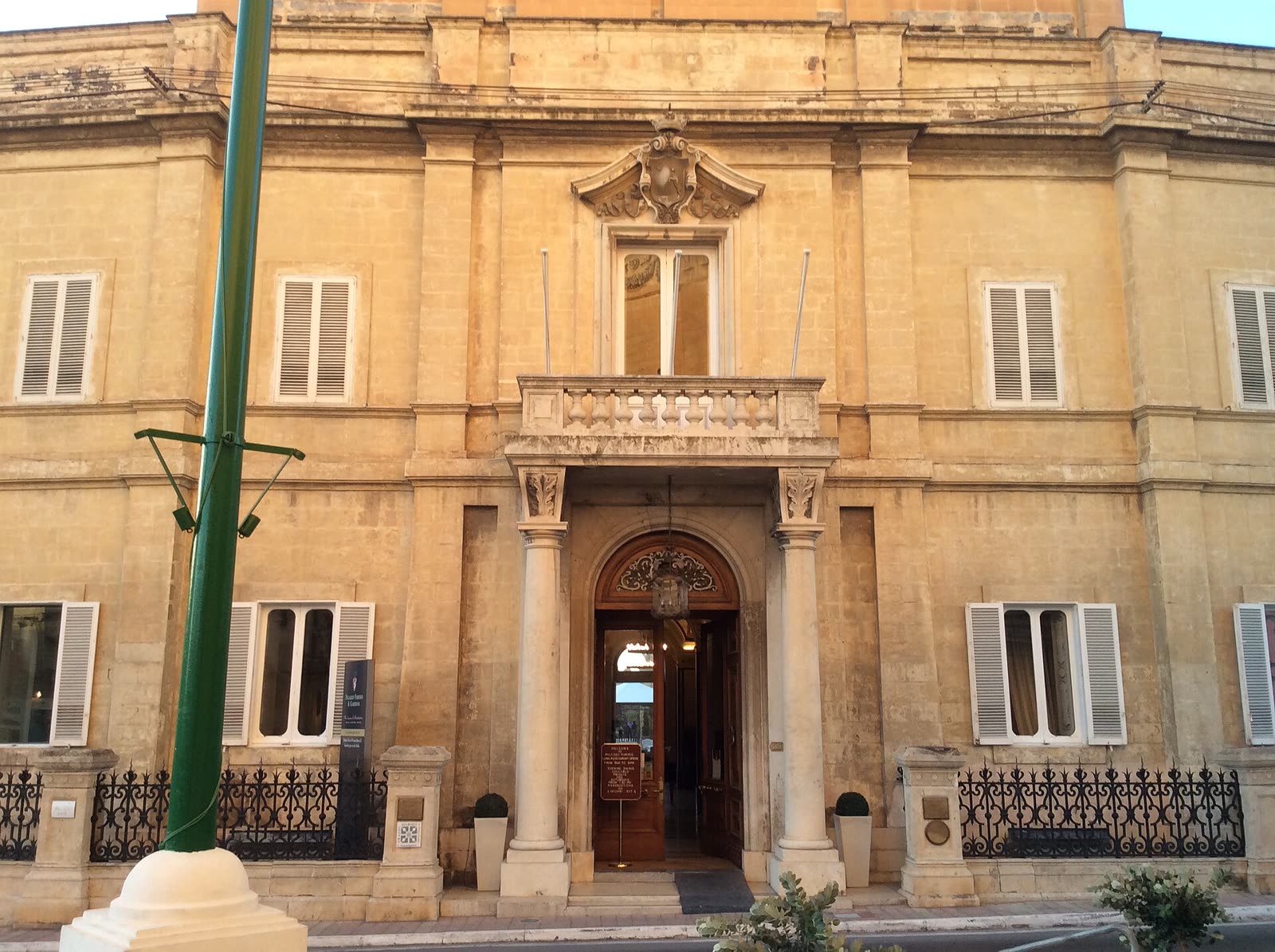 Palazzo Parisio, a limestone palazzo in Naxxar, Malta