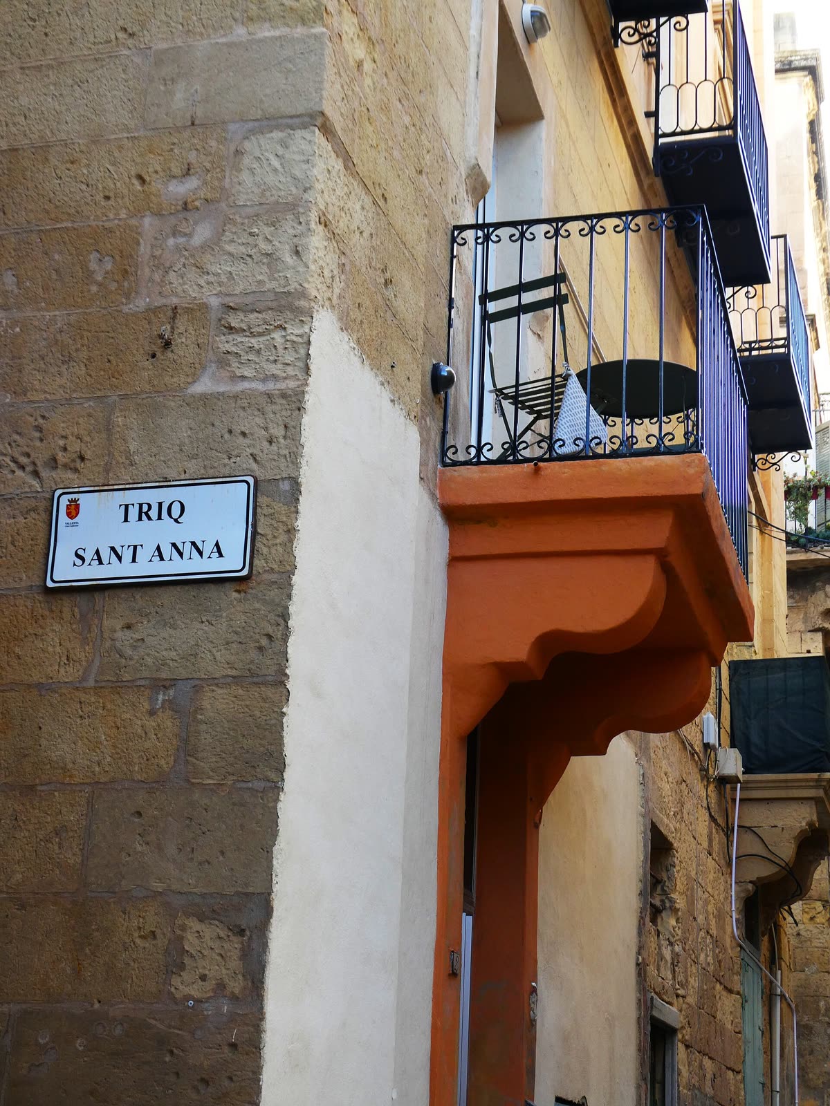 Traditional balconies on Triq Sant'Anna, Valletta, Malta